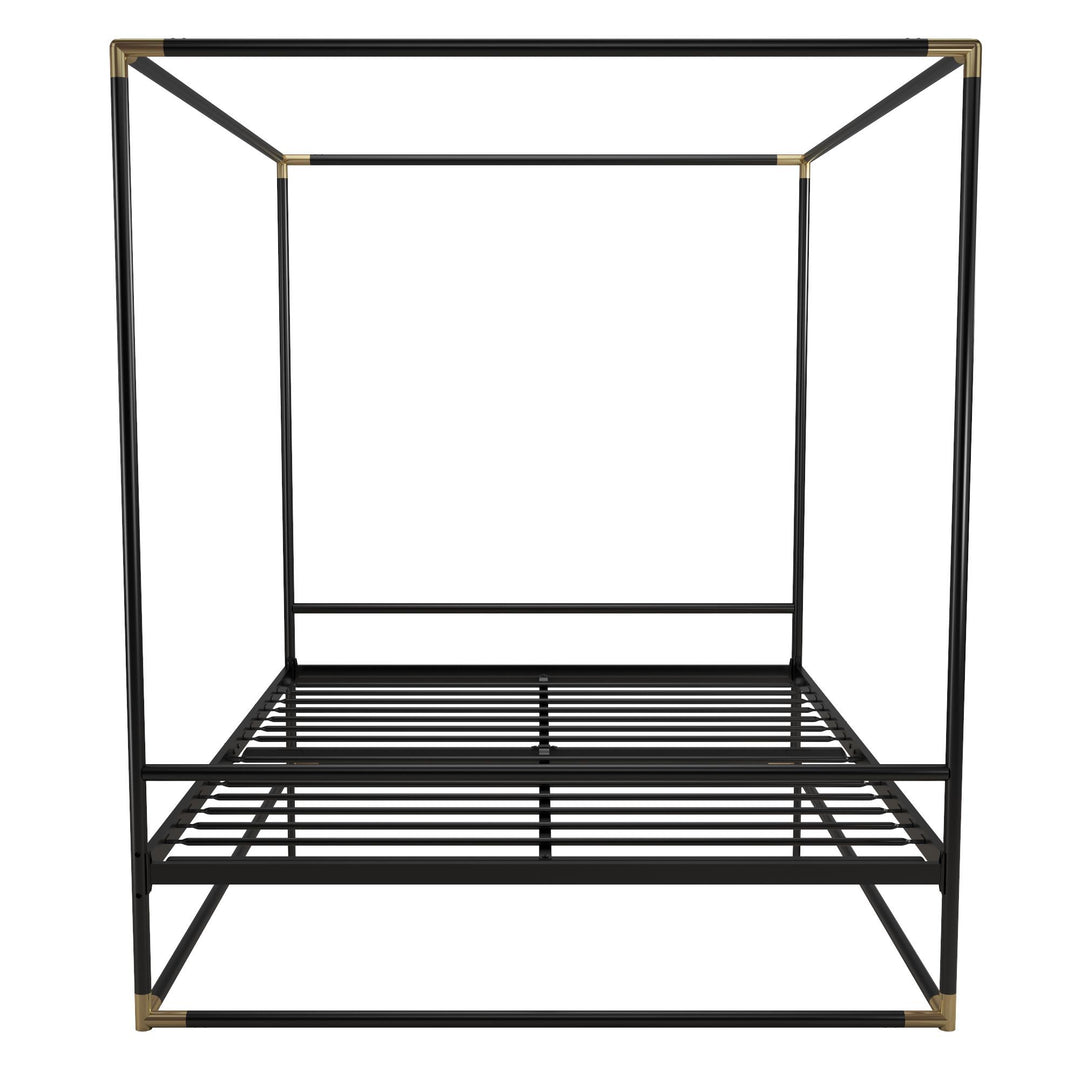 Comfortable canopy metal bed Celeste -  Black 