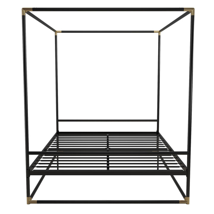 Comfortable canopy metal bed Celeste -  Black 