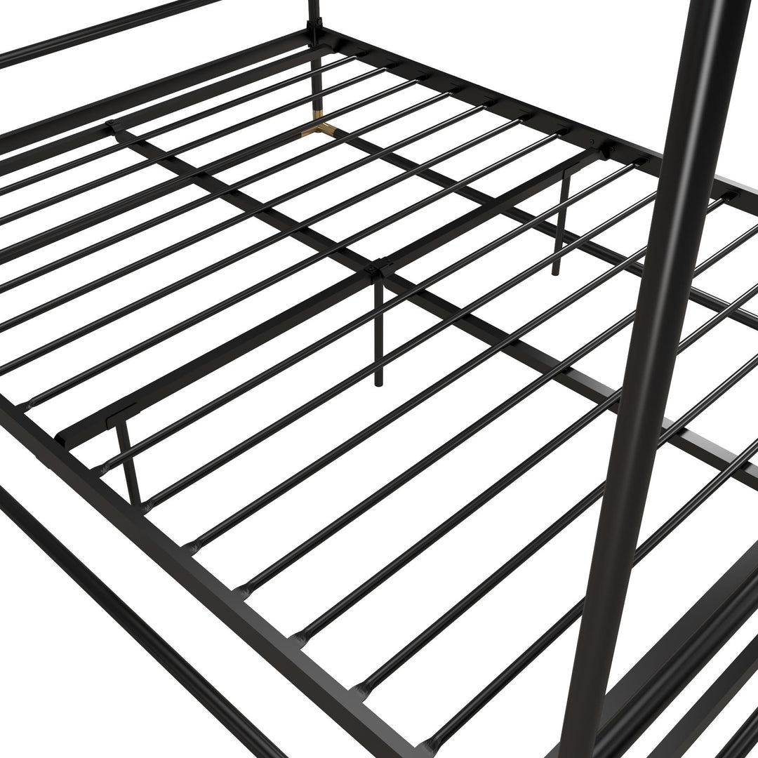  Celeste Canopy Metal Bed with Gold Electroplated Connectors -  Black 