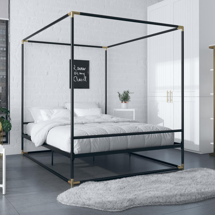 Buy stylish Celeste metal bed -  Black 