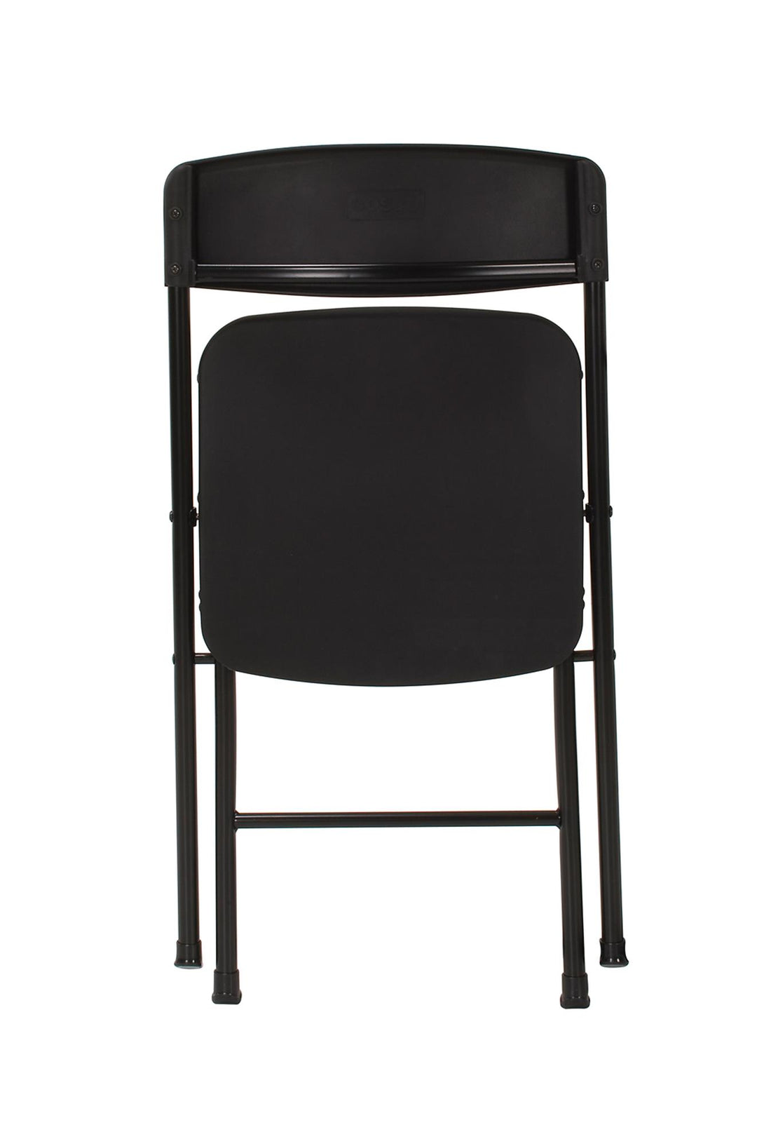 Resin Folding Chair with Steel Frame and Molded Seat and Back, Set of 4 - Black - 4-Pack
