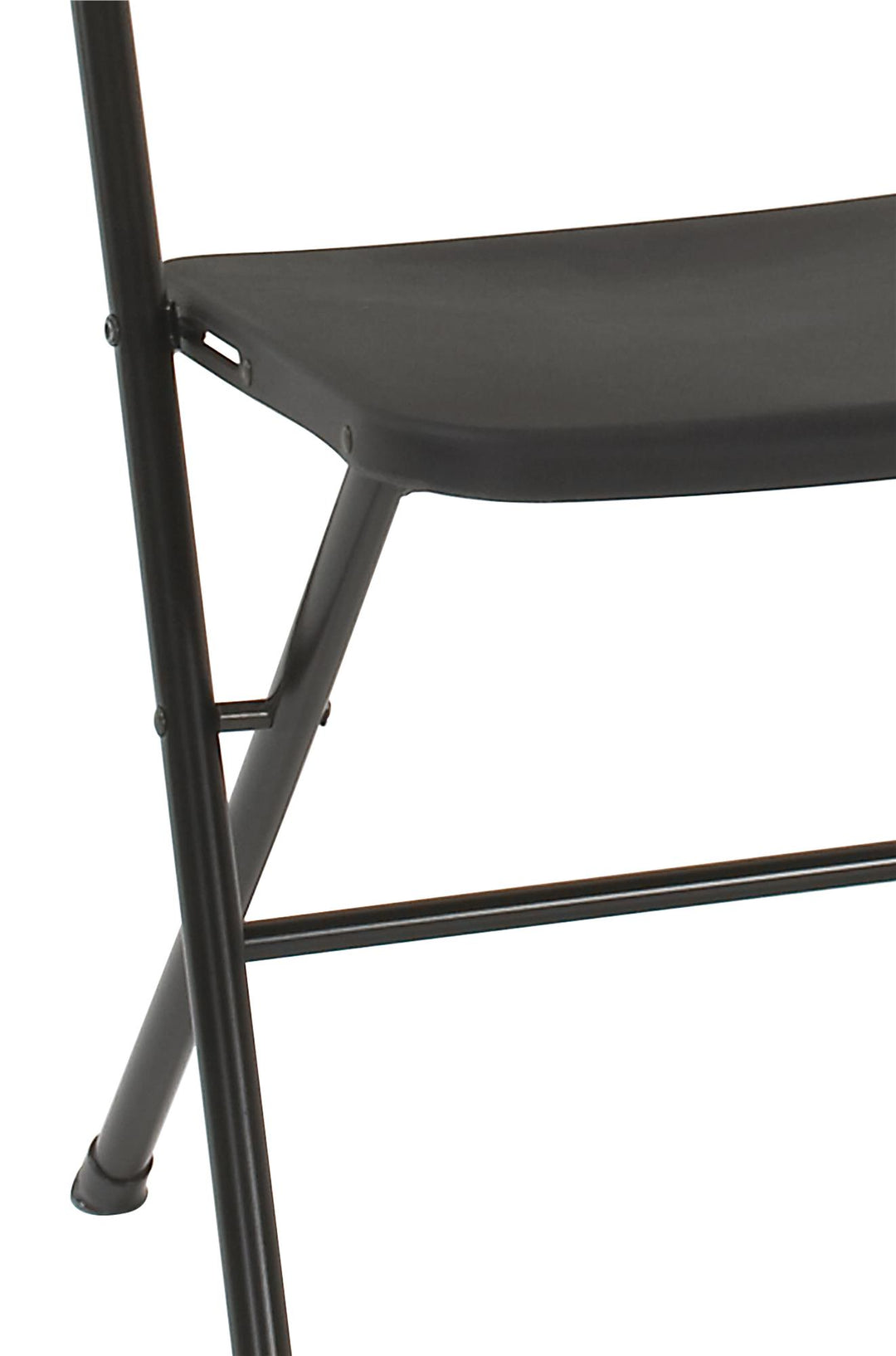 Resin Folding Chair with Steel Frame and Molded Seat and Back, Set of 4 - Black - 4-Pack