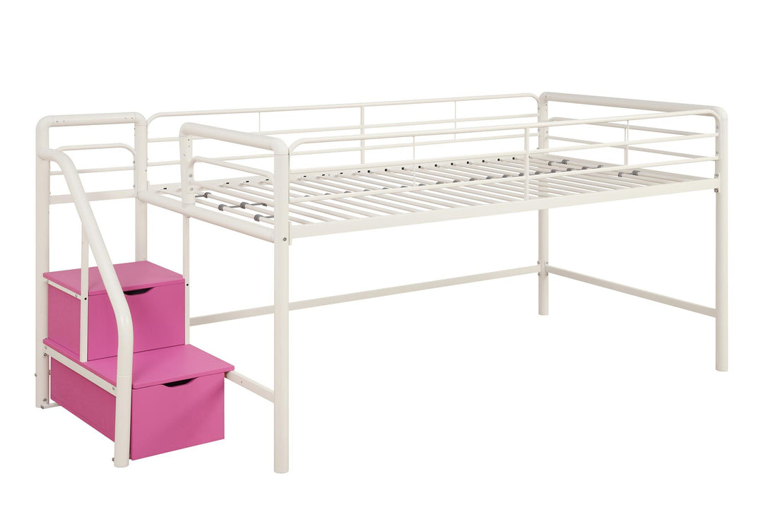 Best Sol Junior Low-Height Loft Bed -  White  -  Twin