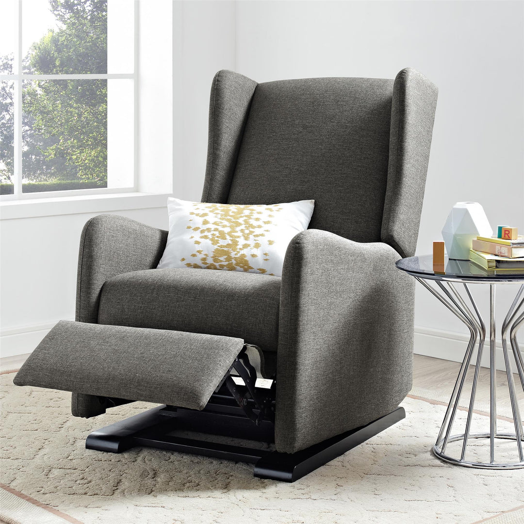 Tall Wingback Glider Recliner for Living Room -  Gray