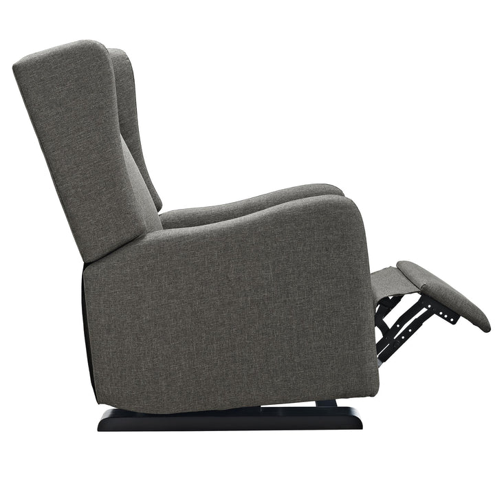 Rylee Upholstered Tall Wingback Glider Recliner Chair - Gray