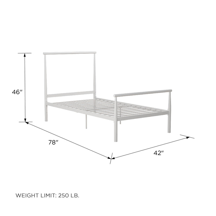 modern metal bed frames - White - Twin