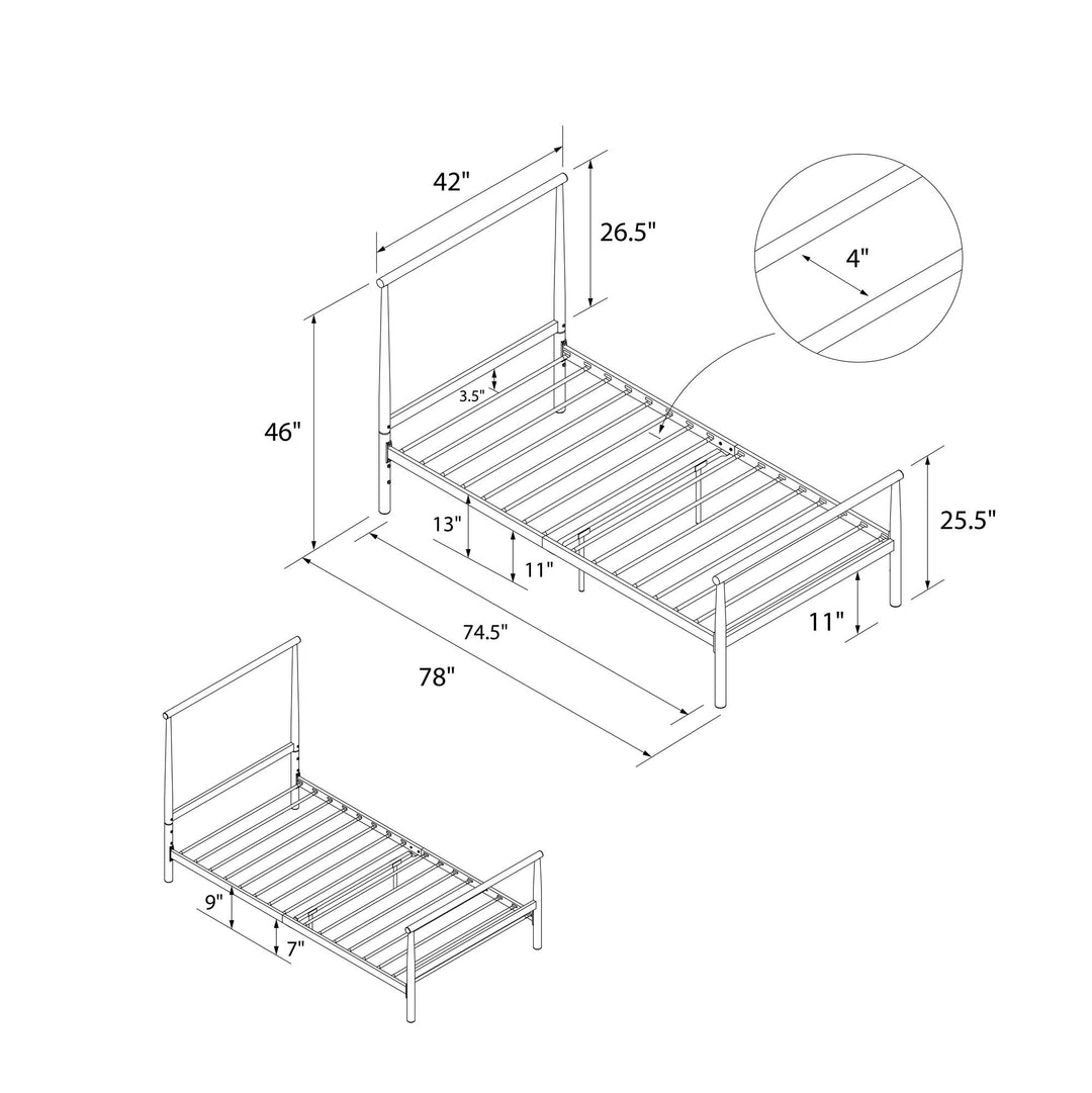 bed frame height adjusters - White - Twin
