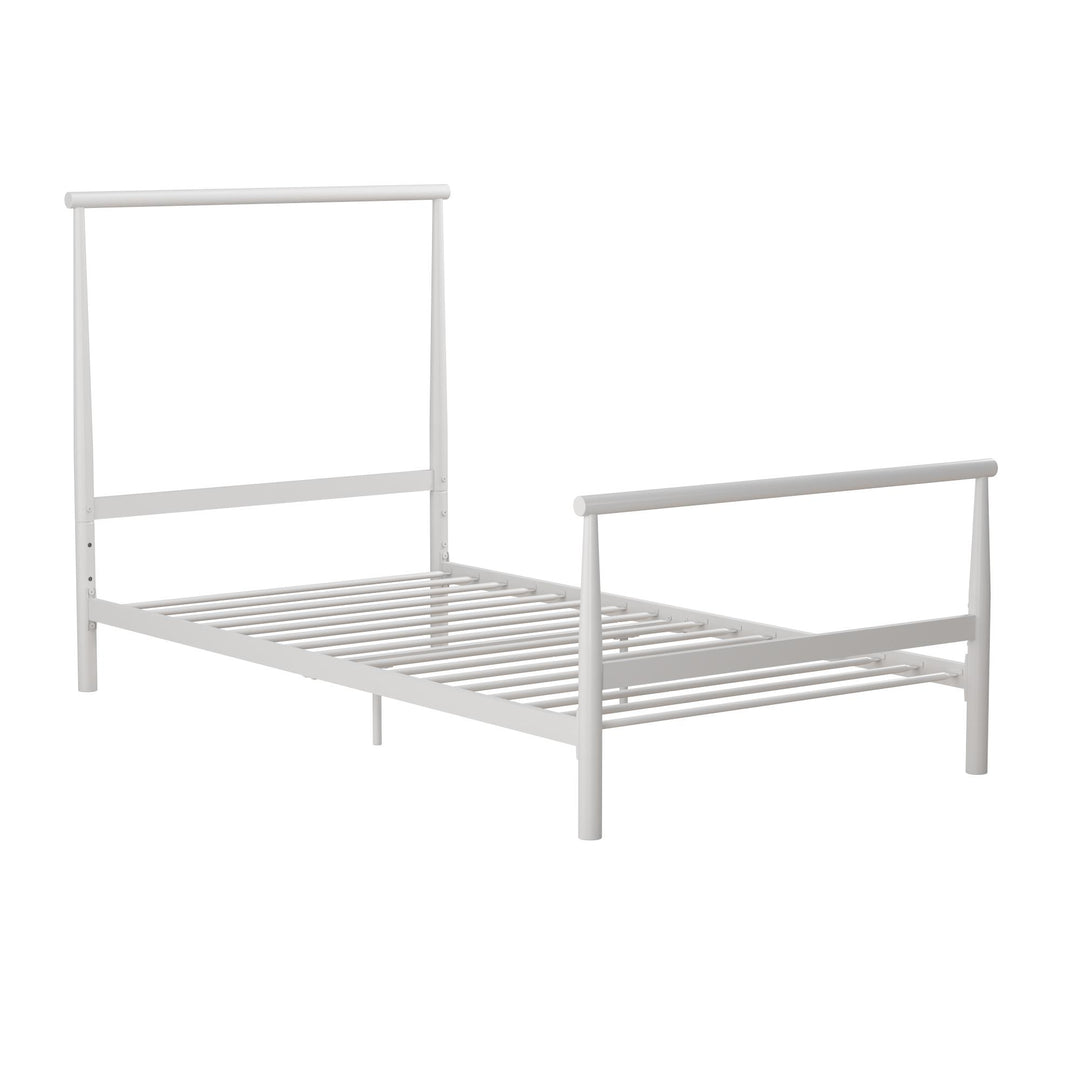 Metal bed frame - White - Twin