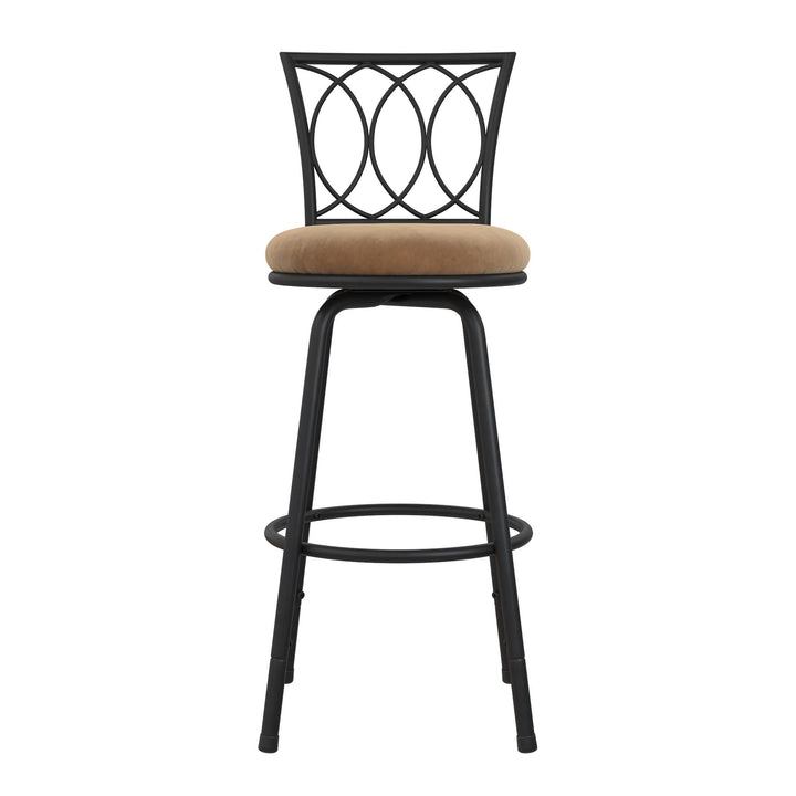 Arcadio Upholstered Seat Swivel Barstool with Multiple Height Adjustments  -  Tan