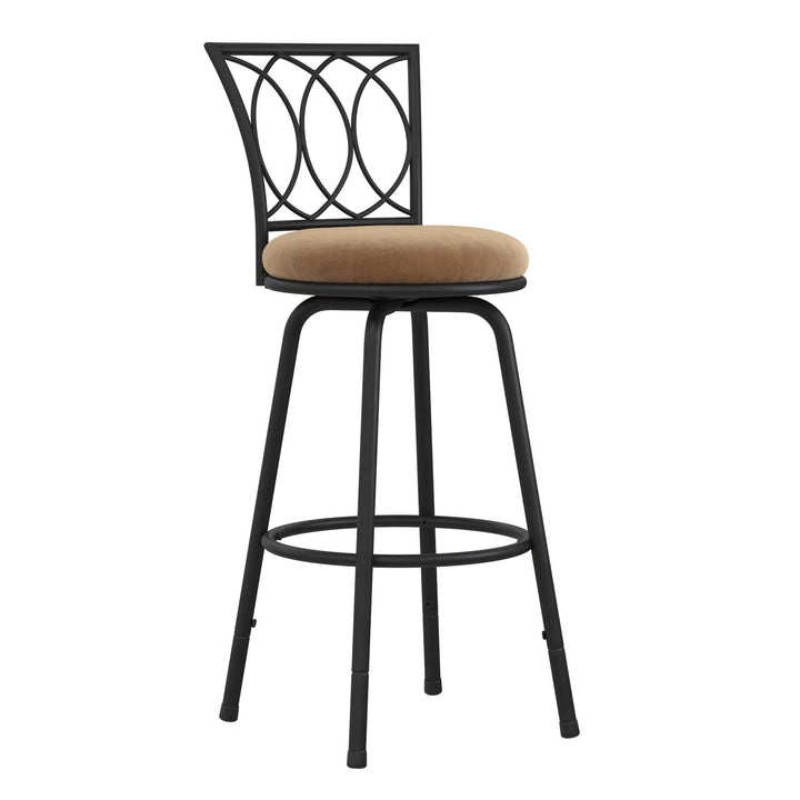 Arcadio Swivel Barstool with Upholstered Seat -  Tan