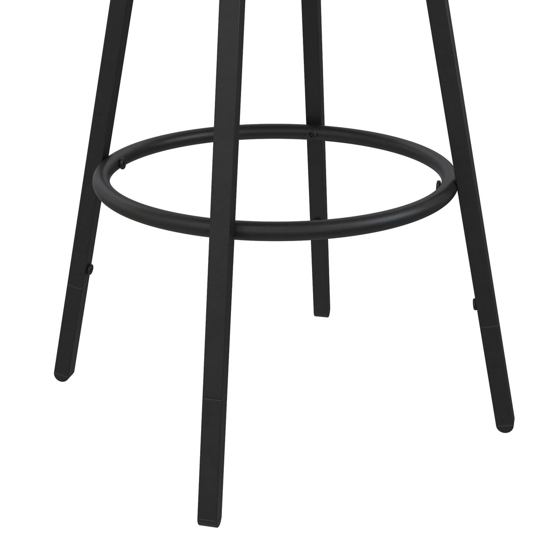 Best Lesley upholstered swivel stool -  Black