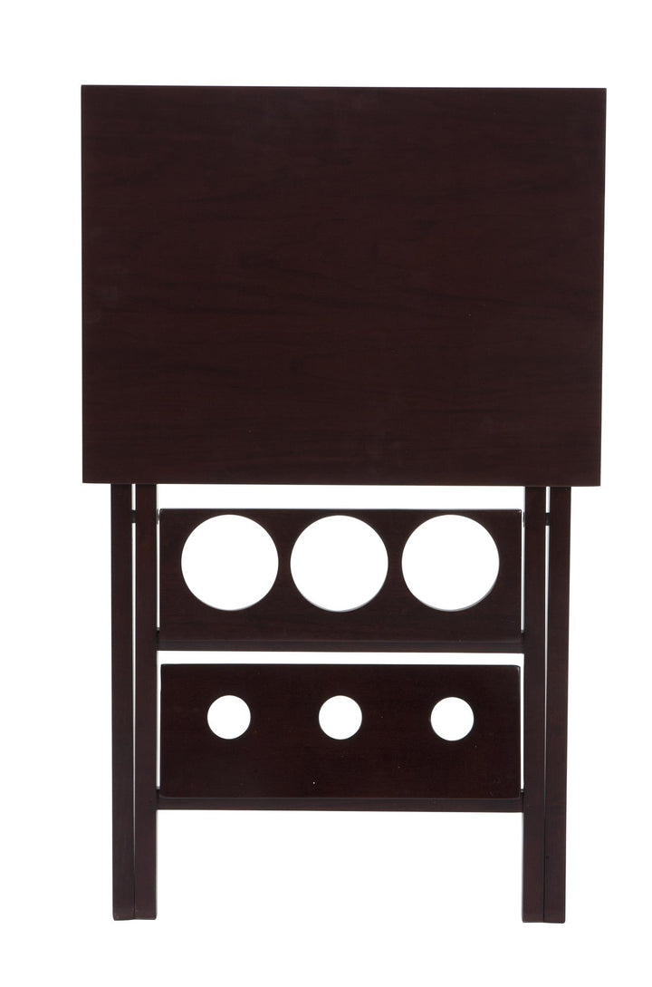 Wooden wine rack with tray -  Espresso