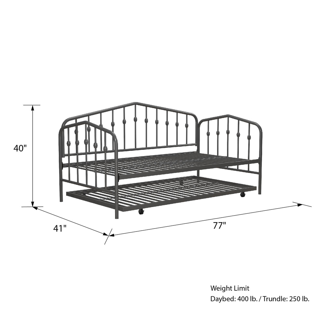 Bushwick Metal Daybed & Trundle - Gray - Twin