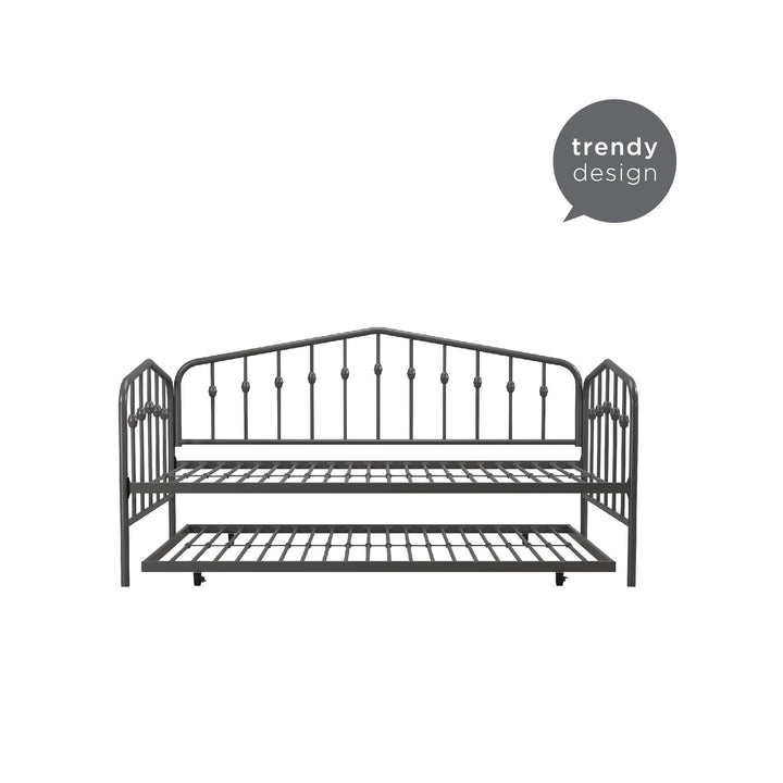 Bushwick Metal Daybed & Trundle - Gray - Twin
