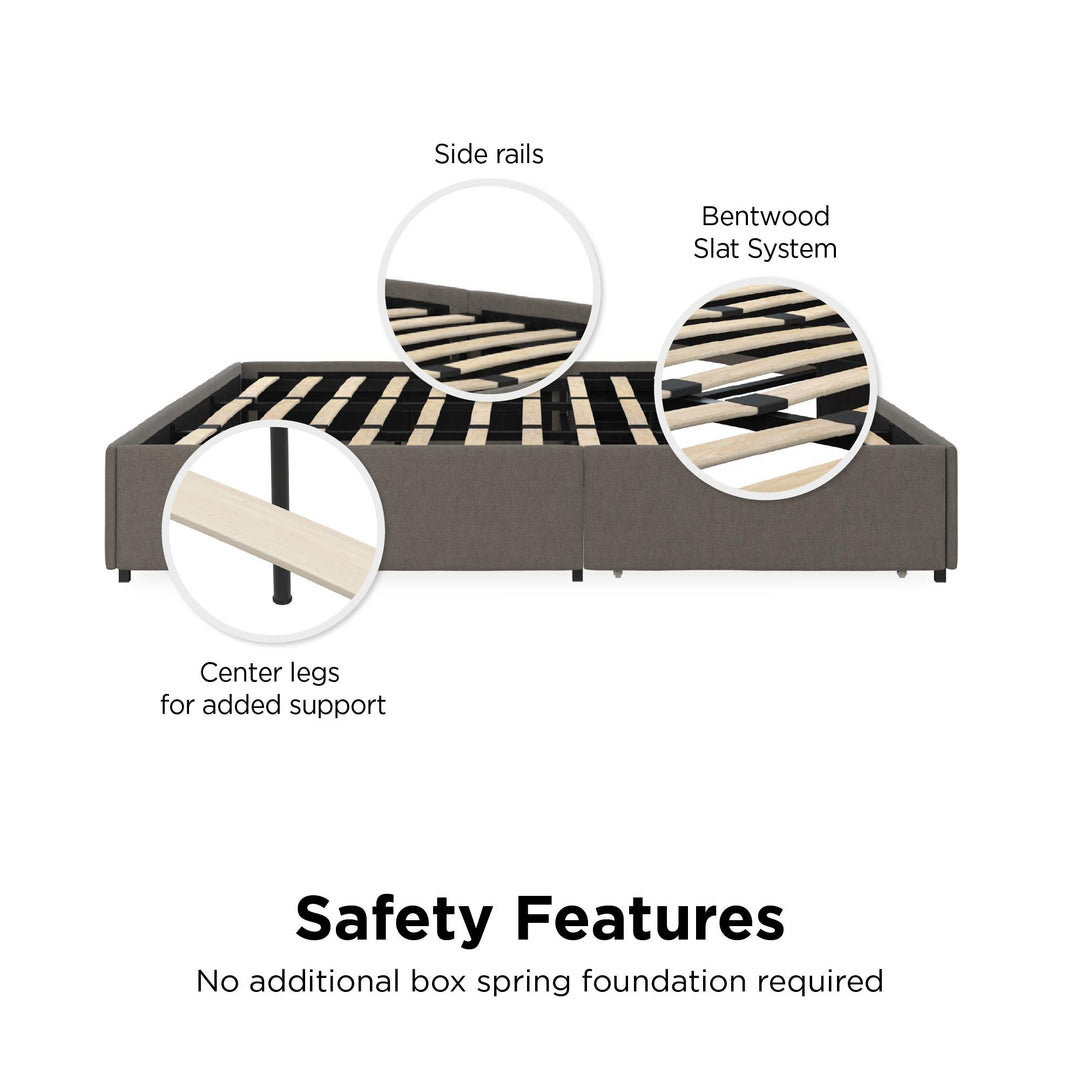 Best Stylish Platform Bed with Storage -  Grey Linen 