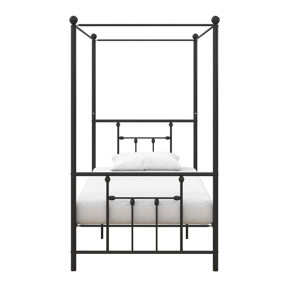 Manila Canopy Bed with Metal Frame -  Black  -  Twin