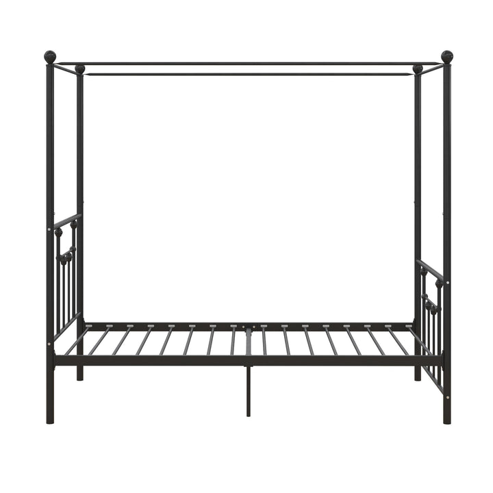 Manila Canopy Bed with Slats for Comfort -  Black  -  Twin