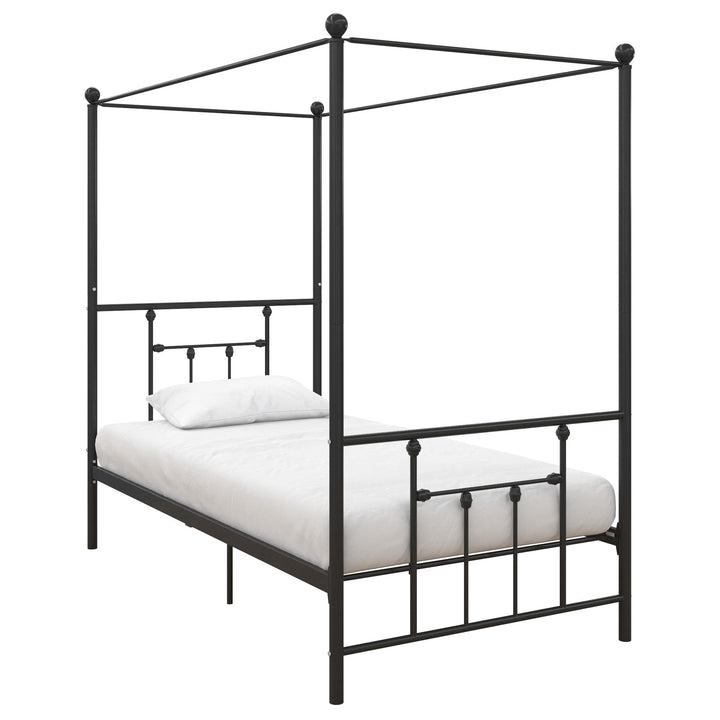 Manila Metal Canopy Bed -  Black  -  Twin