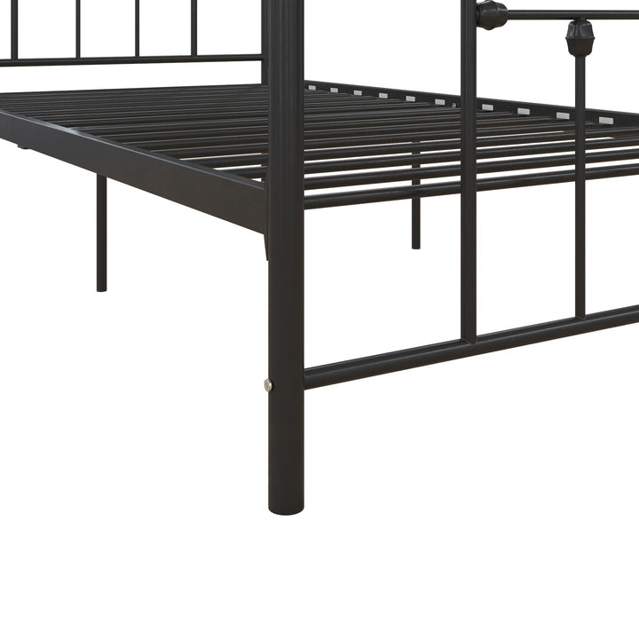 Manila Metal Canopy Bed for Bedroom -  Black  -  Twin