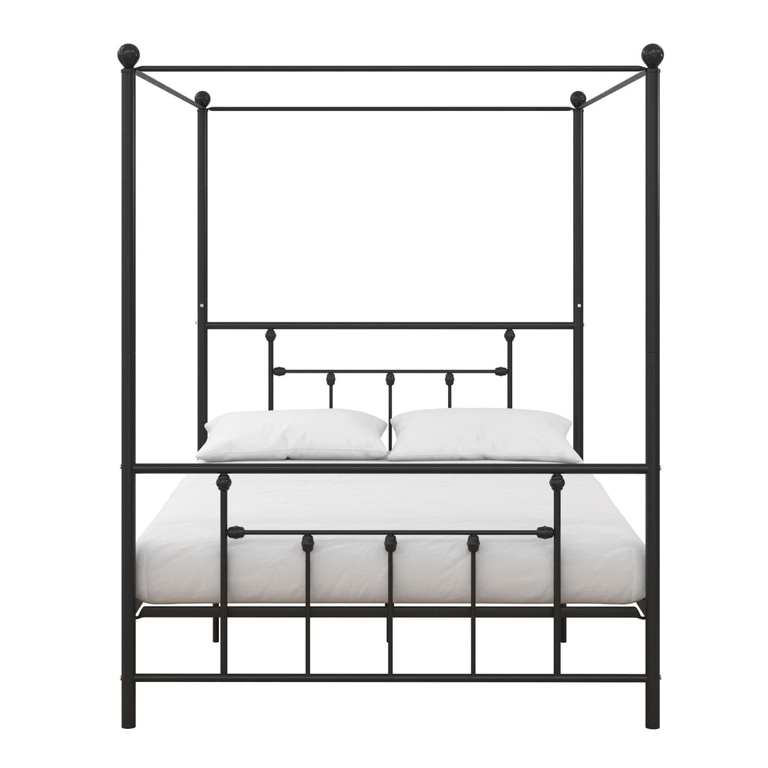 Manila Canopy Bed with Metal Frame -  Black  -  Queen