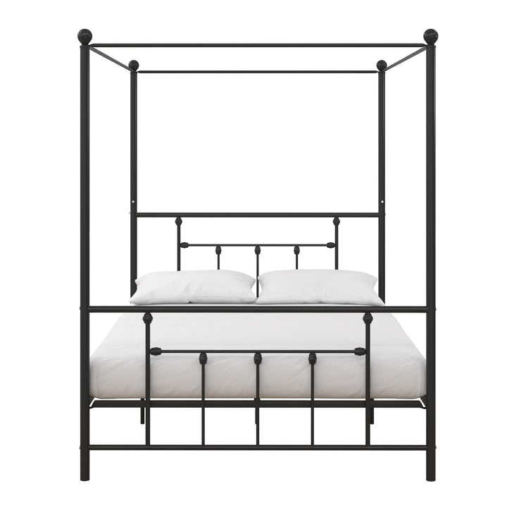 Manila Canopy Bed with Metal Frame -  Black  -  Queen