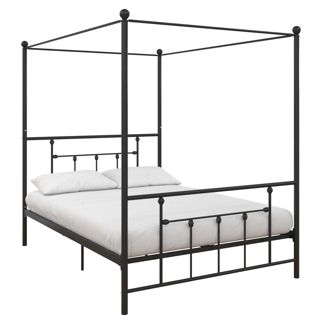 Manila Metal Canopy Bed -  Black  -  Queen