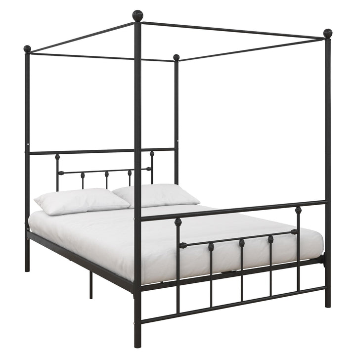 Manila Metal Canopy Bed -  Black  -  Queen