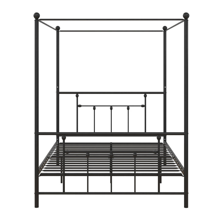Durable Manila Metal Canopy Bed with Slats -  White  -  Full