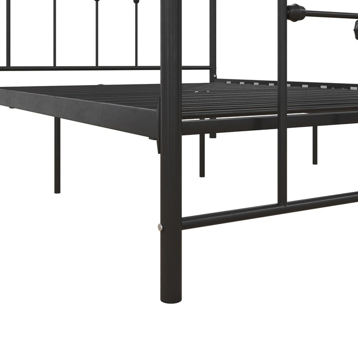 Manila Metal Canopy Bed for Bedroom -  Black  -  Queen