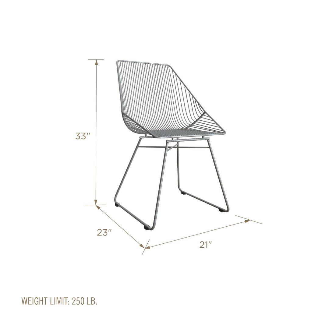 Sleek metal accent chair design -  Gray