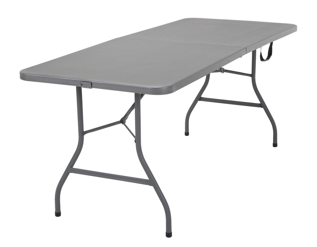 6 ft Fold-in-Half Banquet Folding Table with Handle - Gray - 6’ FIH