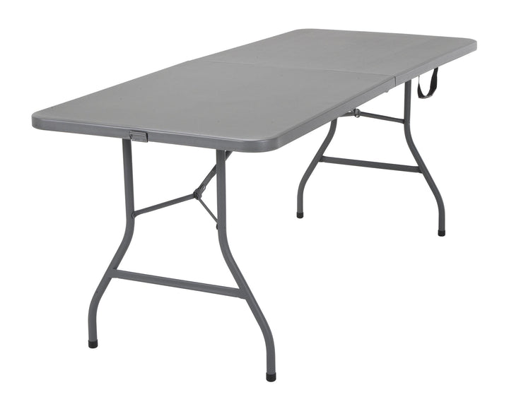 6 ft Fold-in-Half Banquet Folding Table with Handle - Gray - 6’ FIH