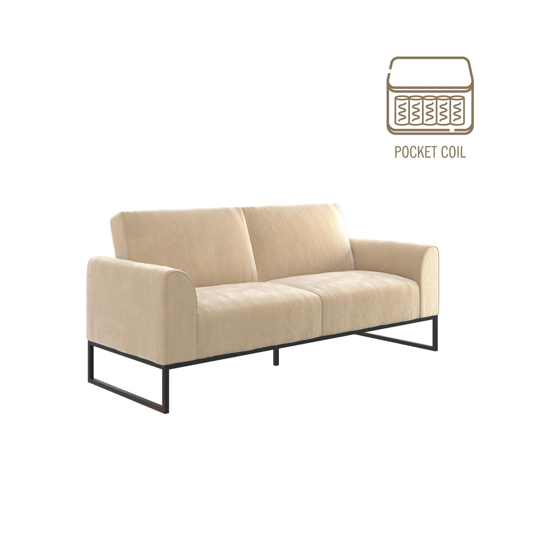 CosmoLiving Adley Coil Futon - Ivory