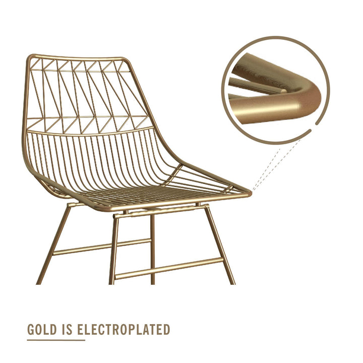 Dining chair with wire design Astrid -  Gold