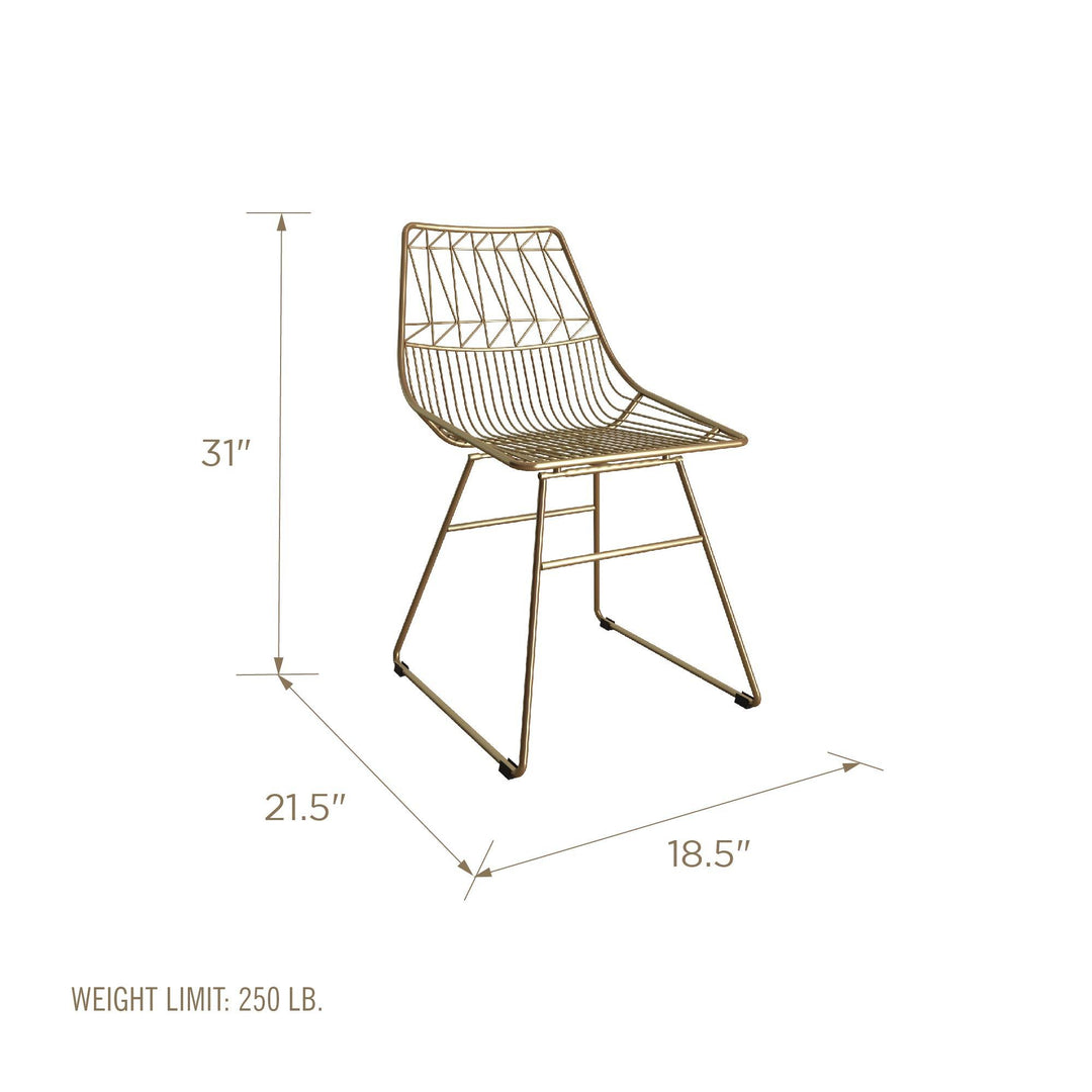 Astrid design chair with metal frame -  Gold
