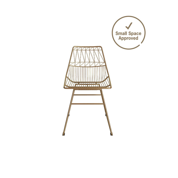 Sleek metal dining chair Astrid -  Gold