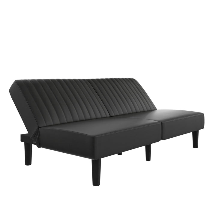 Katie Split-Back Futon with Multiple Reclining Positions - Black