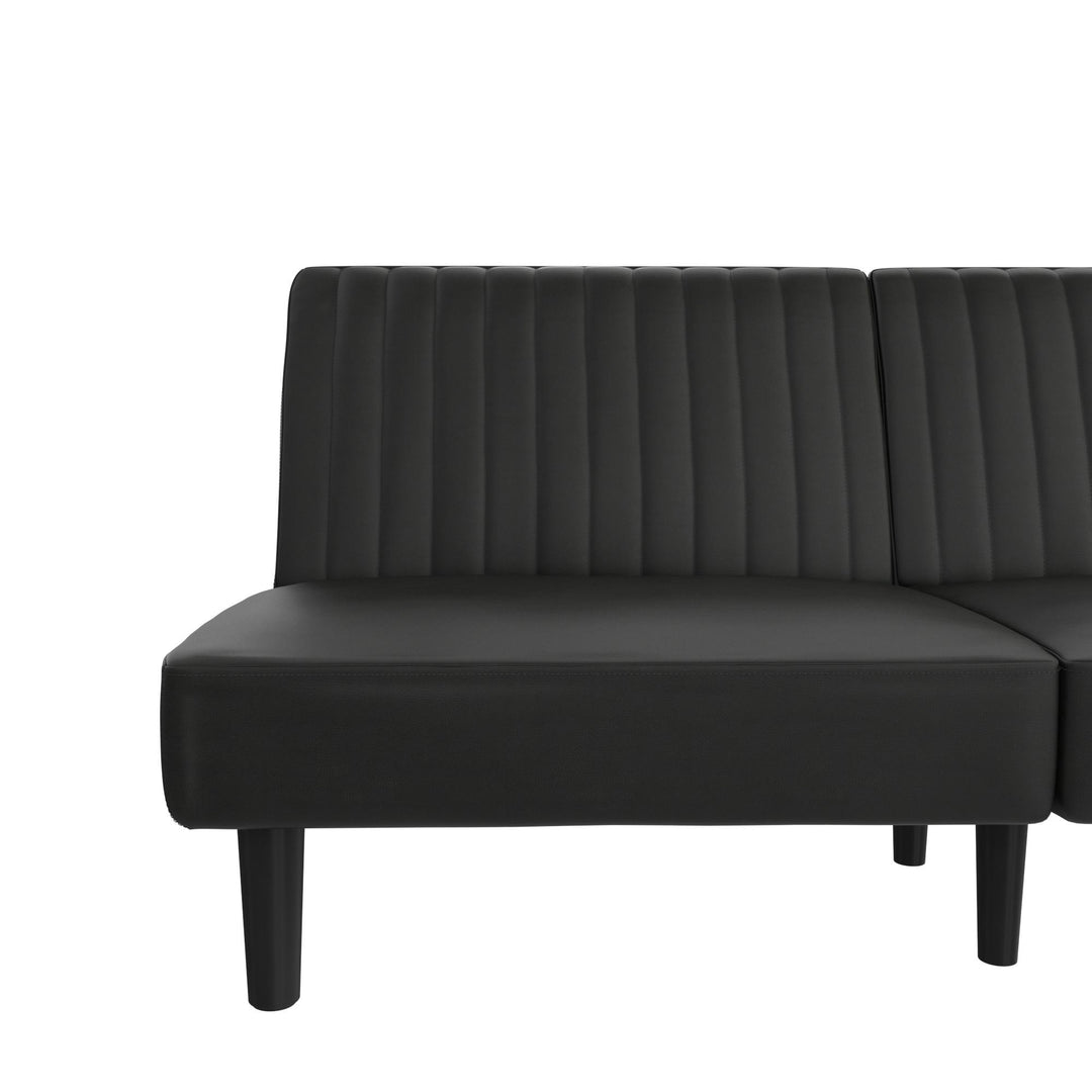 Katie Split-Back Futon with Multiple Reclining Positions - Black