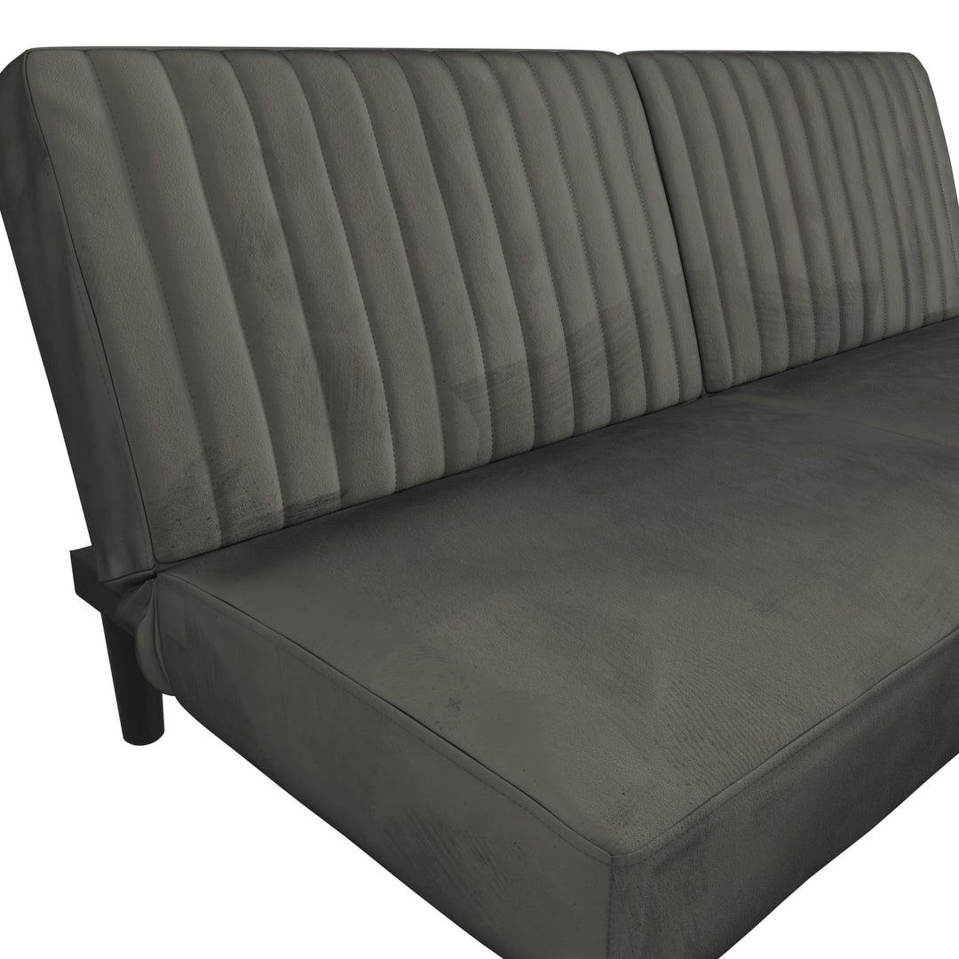 Katie Split-Back Futon with Multiple Reclining Positions - Gray
