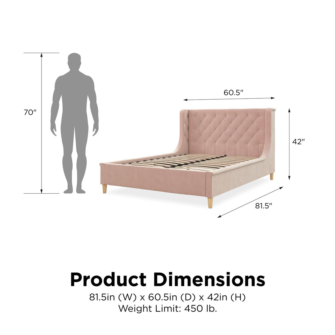 Monarch Hill Ambrosia Bed with Tufted Headboard -  Pink  -  Full