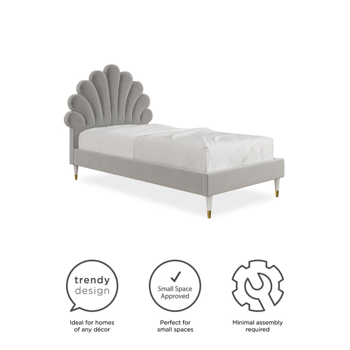 Little Seeds Monarch Hill Upholstered Poppy Bed - Gray - Twin