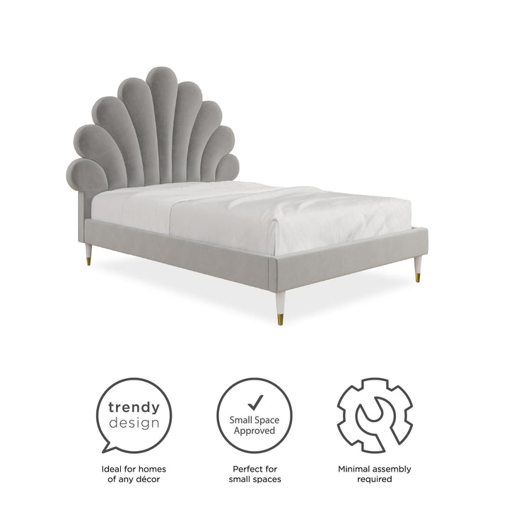 Little Seeds Monarch Hill Upholstered Poppy Bed - Gray - Full