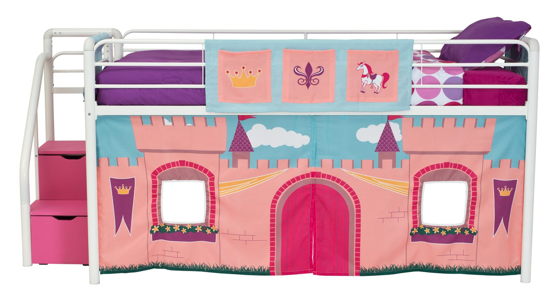 Fairytale castle fabric for bunk beds -  Pink