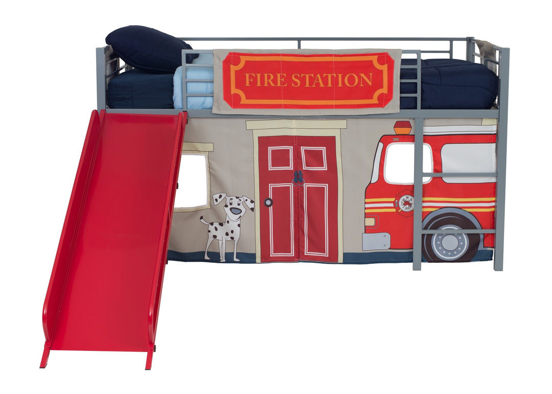 Firefighter design fabric for bunk beds -  Blue