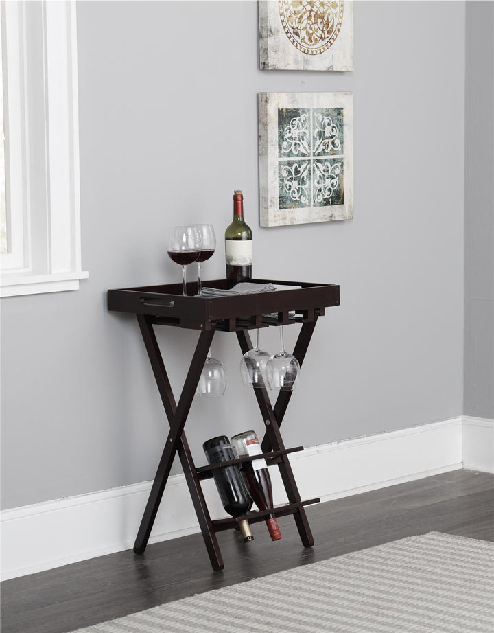 Wine rack with removable tray -  Espresso