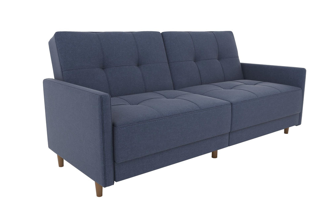 Andora Tufted Upholstered Coil Futon -  Navy Linen