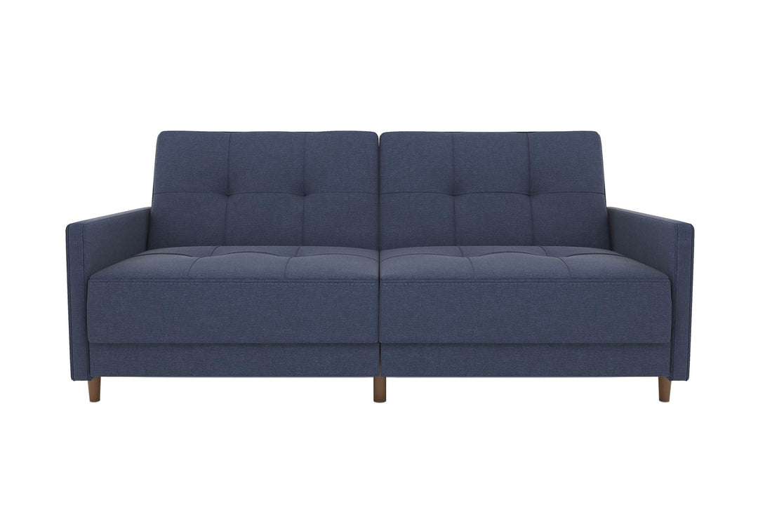 Andora Tufted Upholstered Coil Futon -  Grey Linen