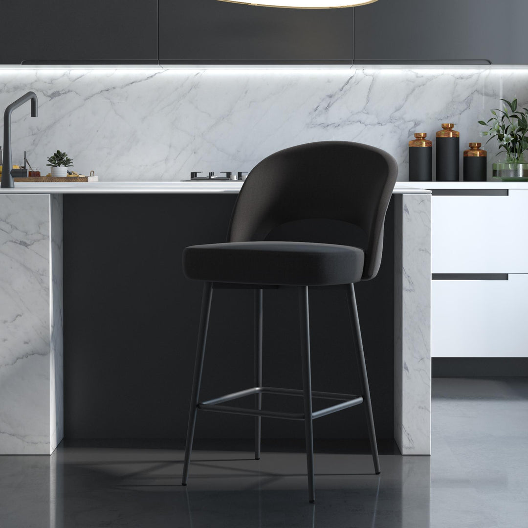 Buy Alexi upholstered counter stool -  Black