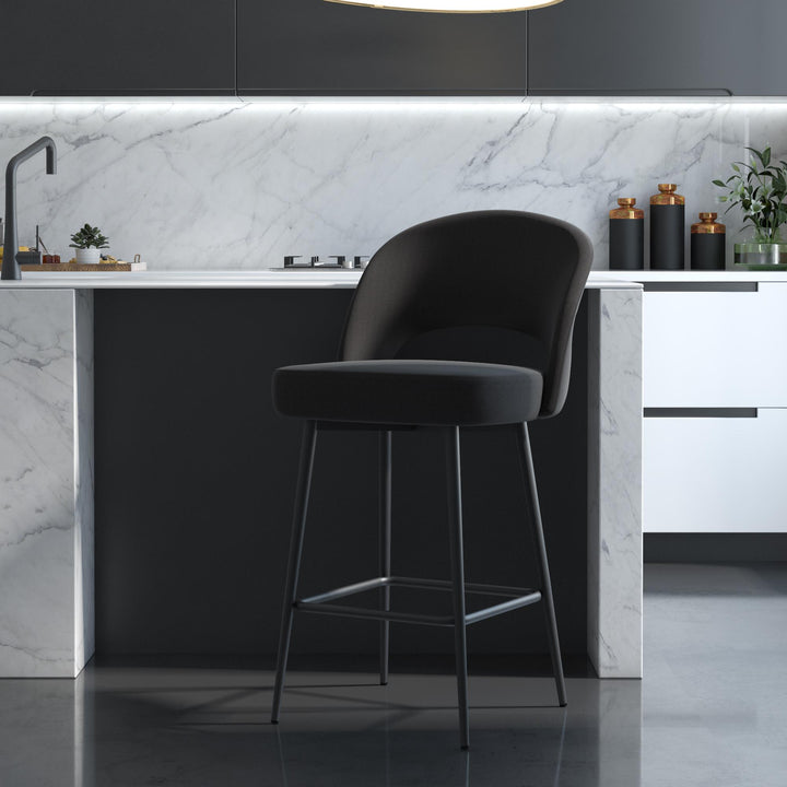 Buy Alexi upholstered counter stool -  Black
