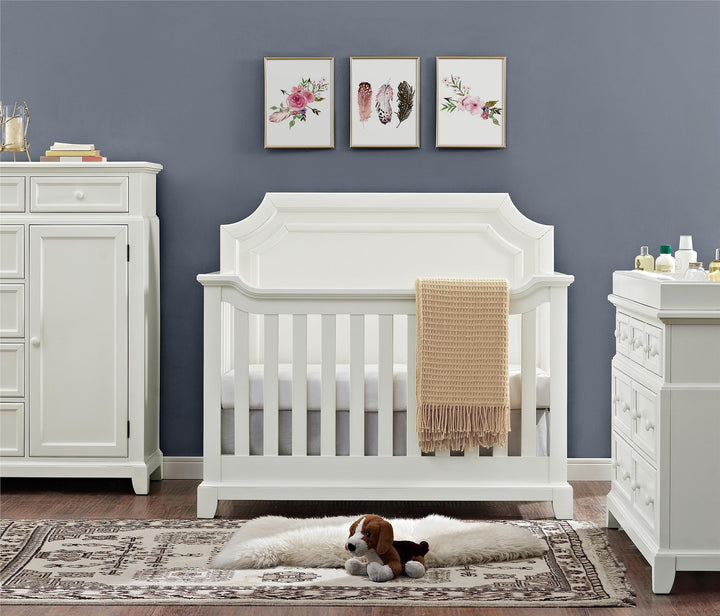 Lafayette Dresser Topper Designed with 2 Side Storage Compartments - French White Lace